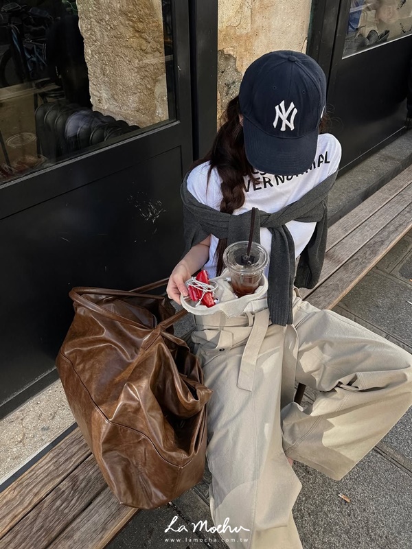腰頭拼接綁帶斜紋布長褲